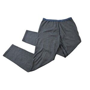 Woolskins Women's XS Gray Blue Striped Baselayer Warm Leggings Pants GUC